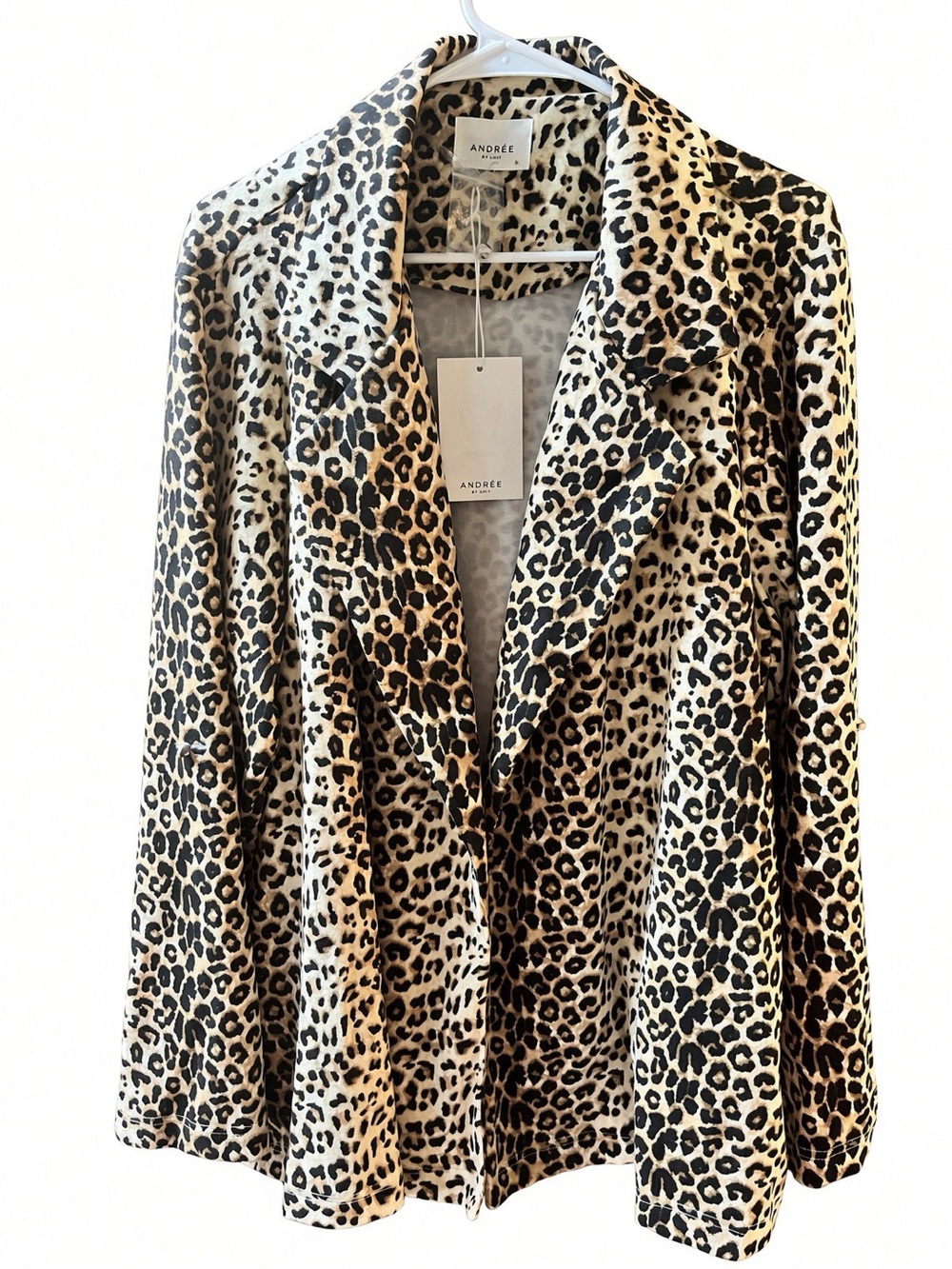 Andree by Unit Leopard Print Open Front Blazer NWT 1X Mob Wife Animal Print